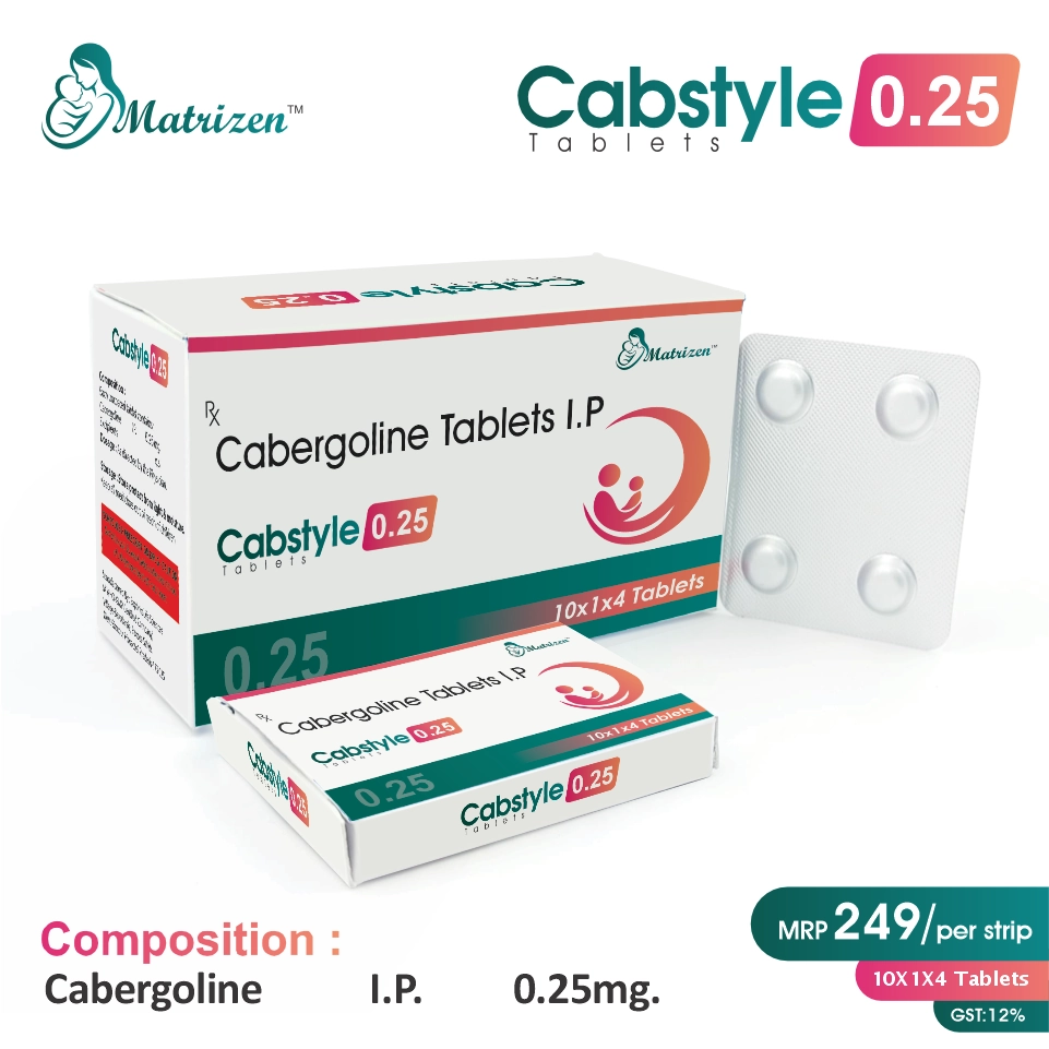 Cabergoline Tablet at the best price in PCD Pharma Franchise for Dopamine Agonist, Hyperprolactinemia Treatment.